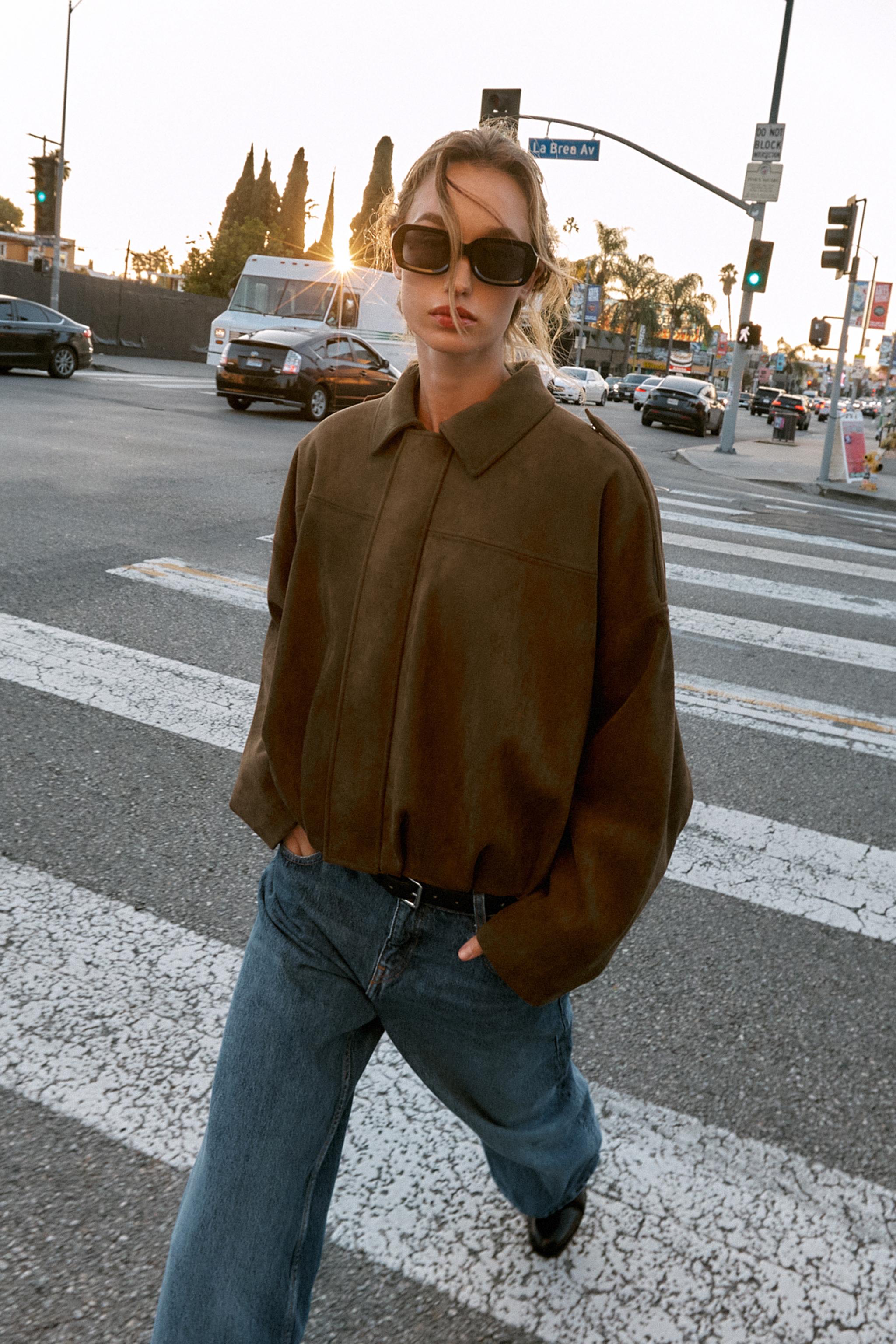 SUEDE EFFECT BOMBER JACKET